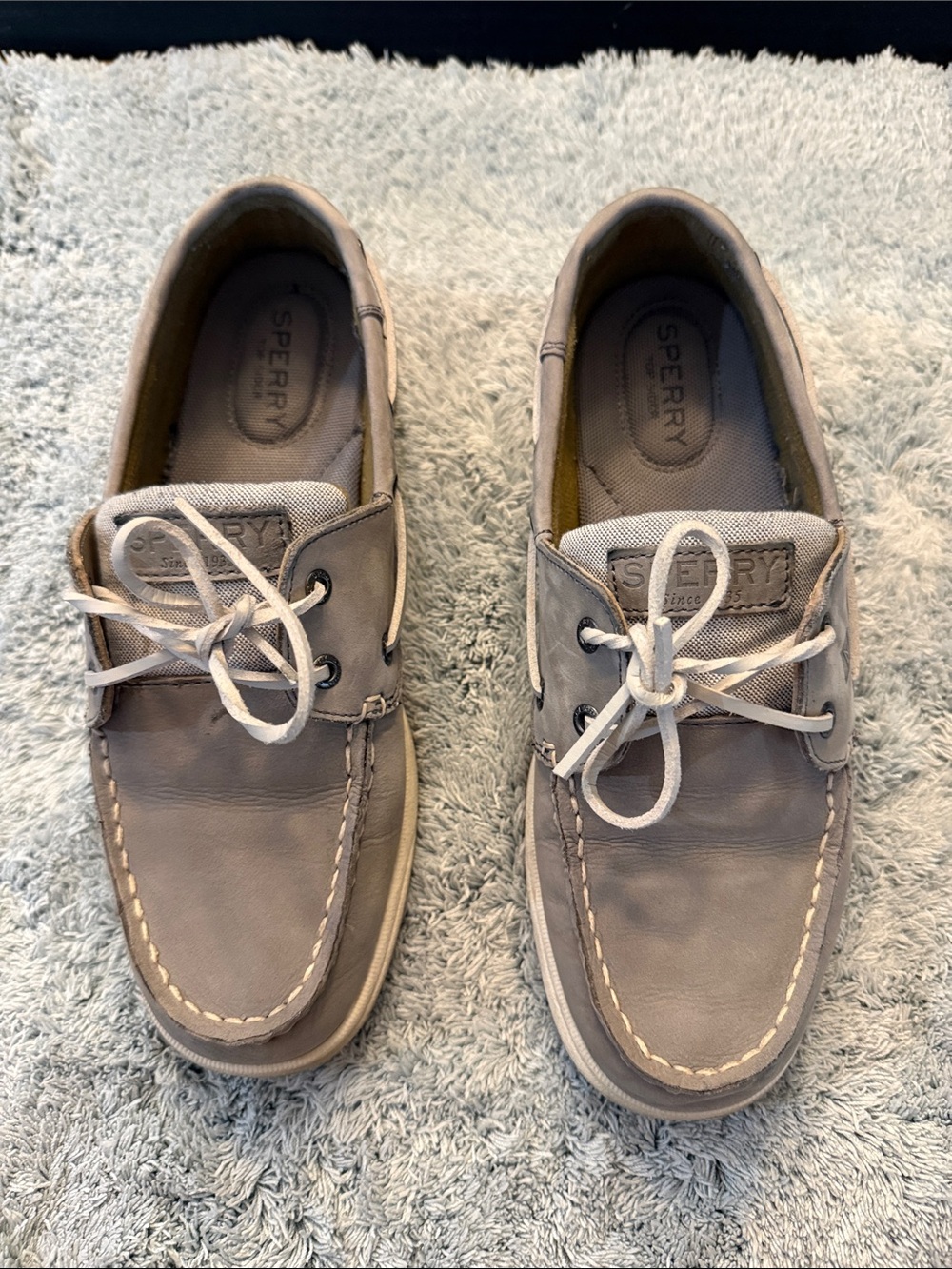 Sperry Women’s Gray Leather Boat Shoes